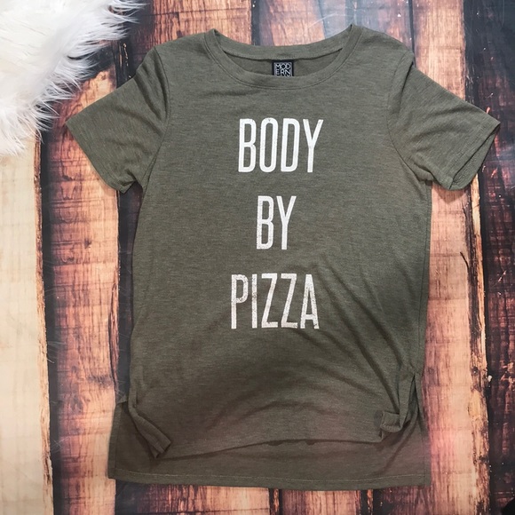 Tops - Body By Pizza Green Tee Shirt Top